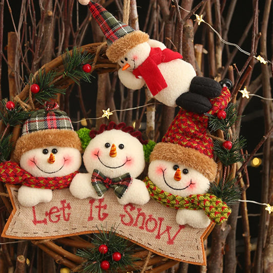 29cm Christmas Wreath with Snowman